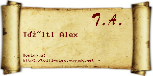 Töltl Alex névjegykártya